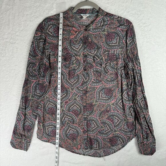 LOT 3 Aeropostale Boho Paisley Long Sleeve Button Down Shirt Size M L Peasant - Picture 15 of 16